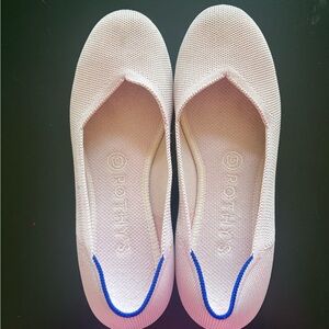 Rothy's Cream and Blue Flats